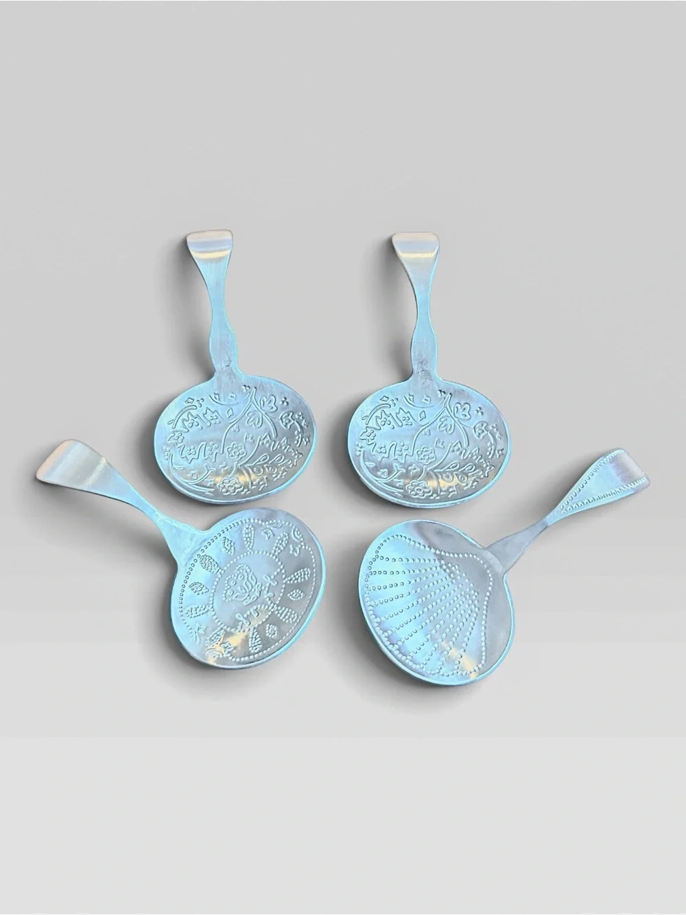Norpro My Favorite Tea Spoons Set of 4 | 18/10 Stainless Steel Embossed Spoons